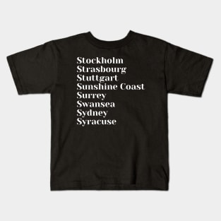 Cities starting with the letter, S Kids T-Shirt